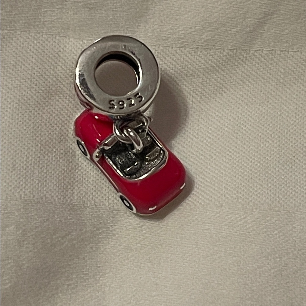 925 Sterling Silver Pink “Barbie” Car Charm Pendant - Picture 2 of 7